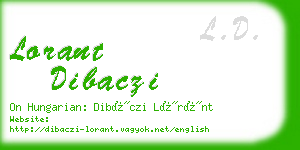 lorant dibaczi business card